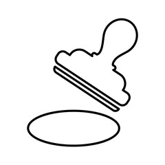 Fototapeta premium Stamp Vector Icon In Line Style