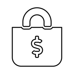 Shopping Bag With Dollar Icon In Line Style