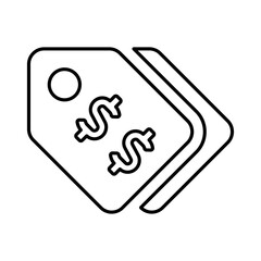 Dollar Price Label Icon In Line Style