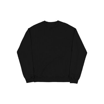 Black Crewneck Mock-Up On White Background