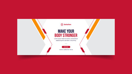 Fitness gym training facebook cover and web banner, gym facebook web banner template
 - obrazy, fototapety, plakaty