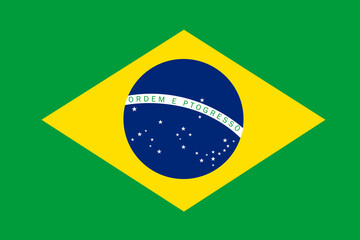 The official flag of Brazil. The national flag and motto of Brazilian flag "Ordem e Progresso".