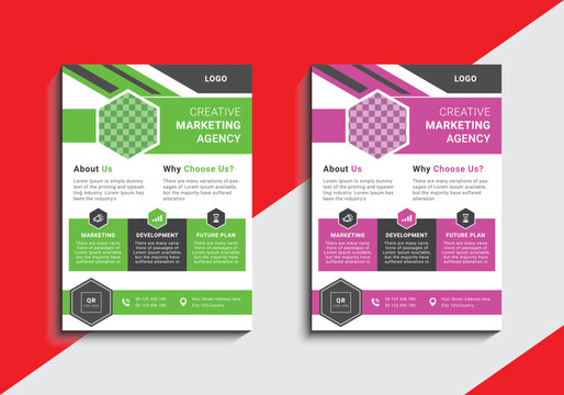 Modern and creative professional corporate business flyer template design in a4