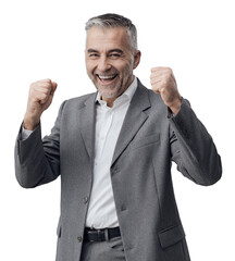 Cheerful successful businessman