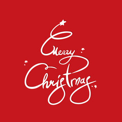 Merry christmas set hand lettering calligraphy isolated on white background. Vector holiday illustration element. Merry Christmas script calligraphy