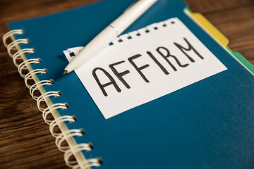 Affirm lettering paper and notepad