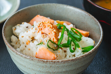 鮭ご飯のアップ