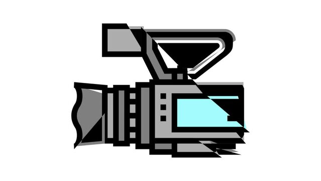 camcoder video production film color icon animation