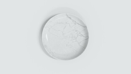 White Marble Stone Dining Plate 30cm and Bright White Background for different Angle please checkout my collection folder