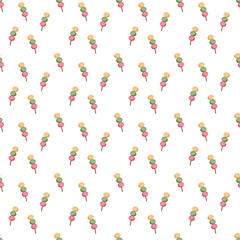 Dango pattern9. Seamless pattern with Japanese sweetness dango. Doodle cartoon illustration.