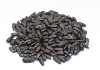 Sunflower seeds isolated on white background 