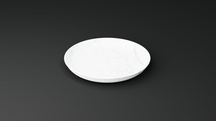White Marble Stone Dining Plate 30cm and Black Background for different Angle please checkout my collection folder