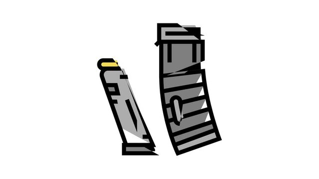 gun magazine color icon animation