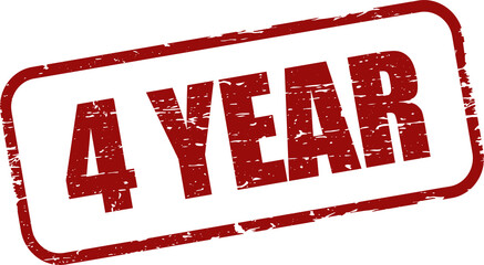 4 year grunge rubber stamp