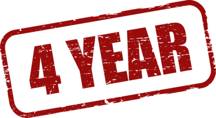 4 year grunge rubber stamp