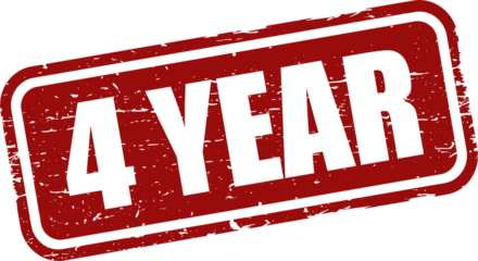 4 year grunge rubber stamp