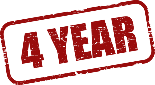 4 year grunge rubber stamp