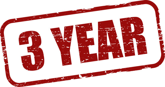 3 year grunge rubber stamp