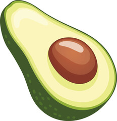 Half an avocado with a pit