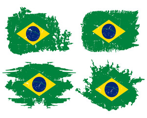 Brazil flag with grunge effect.