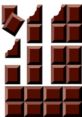 vector chocolate bar pieces