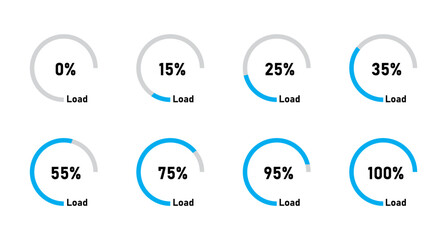 Circle loading and Progress icon circle diagrams load percentage vector on white background. for web app banner logo design - Icon vector