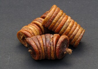 Dried figs on black background 