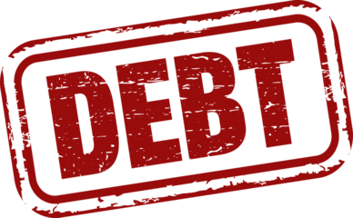 Debt grunge rubber stamp