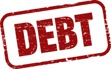 Debt grunge rubber stamp