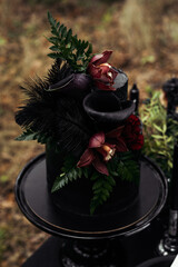 Black wedding cake