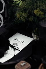 Black wedding decoration