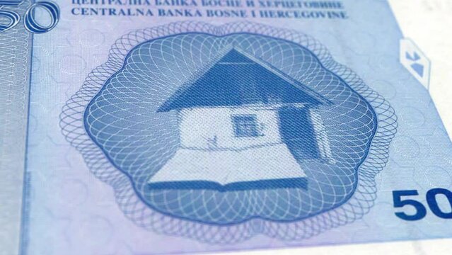 Bosnia Bosnia and Herzegovina Konvertibilna Marka 50 Banknotes, Fifty Bosnia and Herzegovina Konvertibilna Marka, Tracking and Dolly Shots 50 Bosnia and Herzegovina Konvertibilna Marka banknote