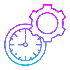 Time Management Line Gradient Icon