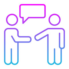 Negotiation Line Gradient Icon