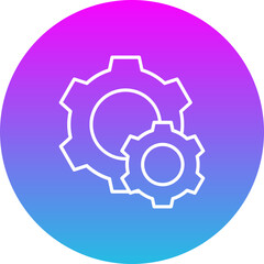 Gear Gradient Circle Line Inverted Icon