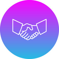 Handshake Gradient Circle Line Inverted Icon