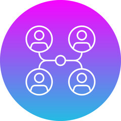 Network Gradient Circle Line Inverted Icon