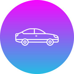 Car Gradient Circle Line Inverted Icon