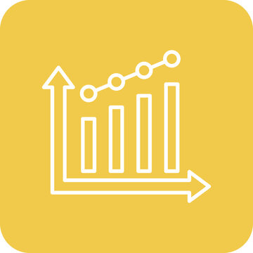 Graph Multicolor Round Corner Line Inverted Icon