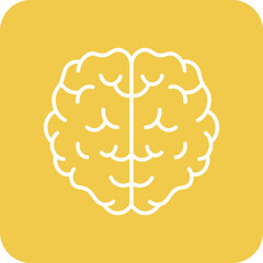 Brain Multicolor Round Corner Line Inverted Icon