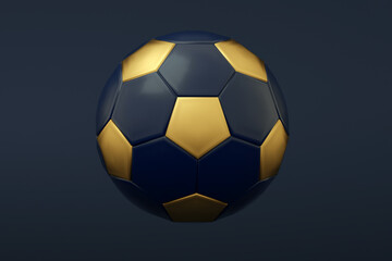 Naklejka premium golden soccer ball over grey background, 3d render
