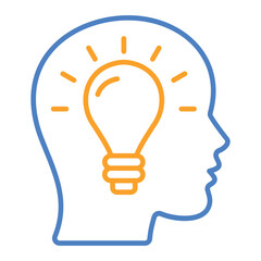 Idea Blue And Orange Line Icon