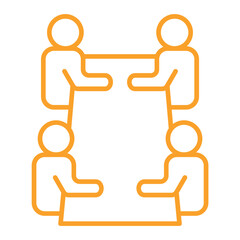 Meeting Blue And Orange Line Icon