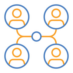 Network Blue And Orange Line Icon