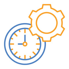 Time Management Blue And Orange Line Icon