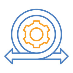 Agile Blue And Orange Line Icon