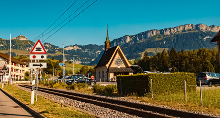 Fototapeta premium Beautiful alpine summer view at Wasserauen, Appenzell, Alpstein, Switzerland