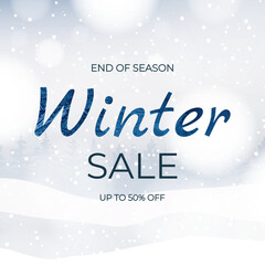 Winter sale template. Winter sale banner. Winter sale badge, label