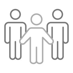 Team Greyscale Line Icon