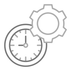 Time Management Greyscale Line Icon